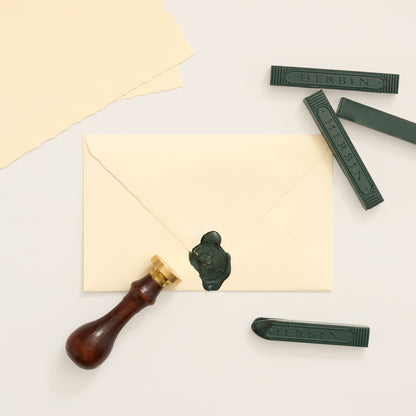 Jacques Herbin Brass Wax Seal Stamp with Wood Handle