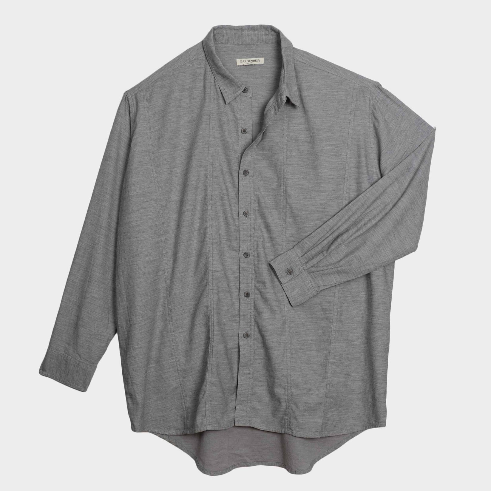 Japanese Featherweight Flannel Shirt in Heather Grey Gardenheir