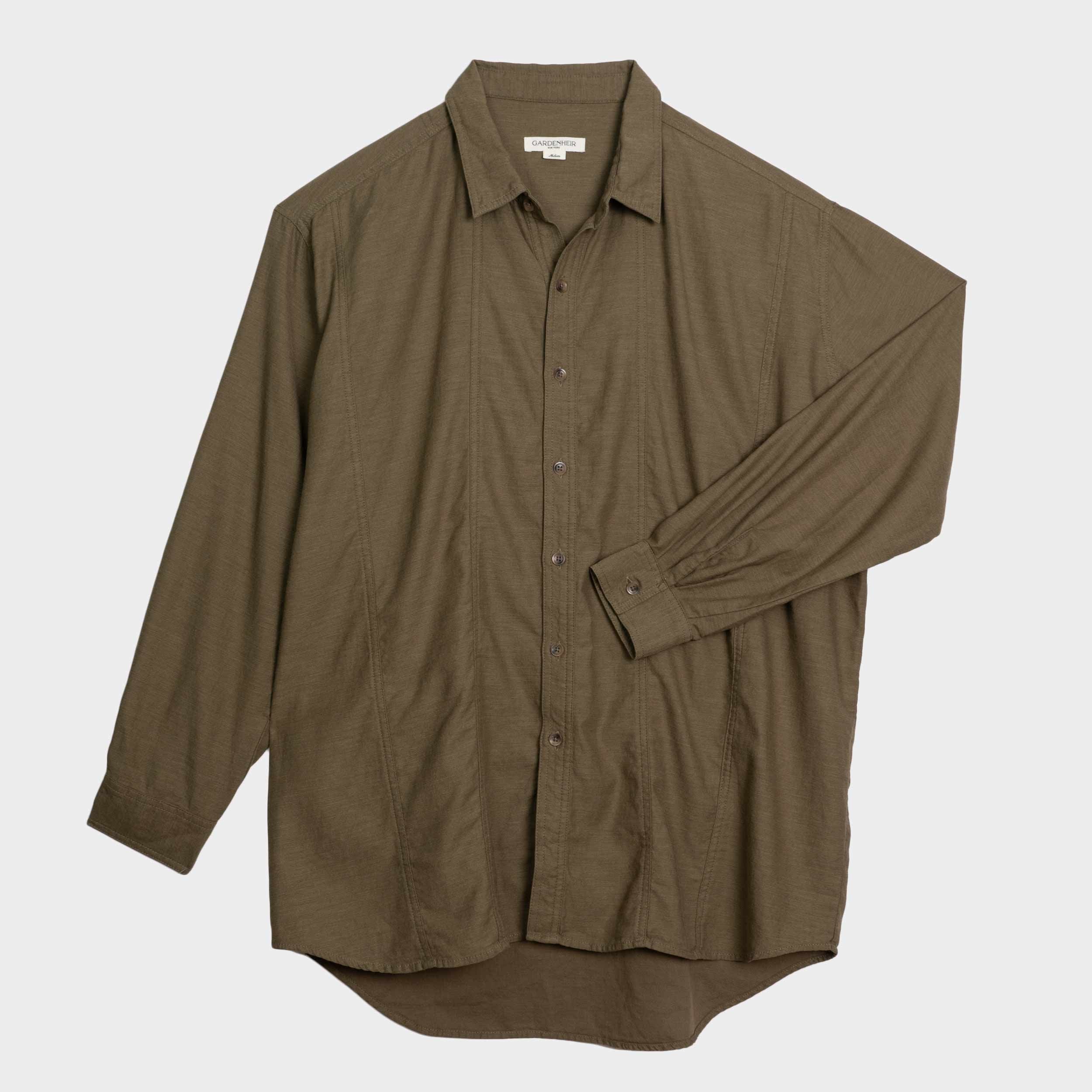 Japanese Featherweight Flannel Shirt in Olive