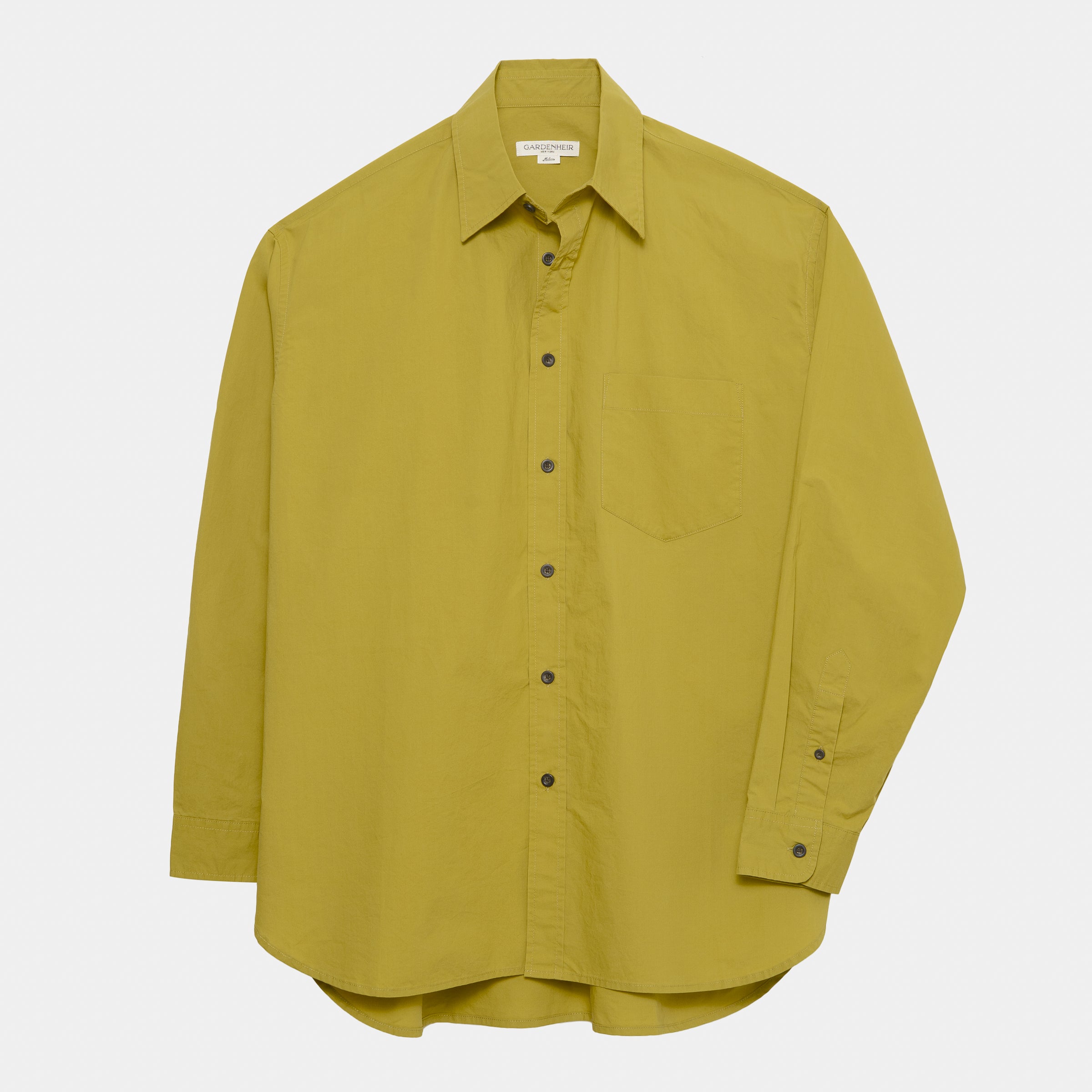 Japanese Typewriter Cotton Gardening Chemise in Chartreuse