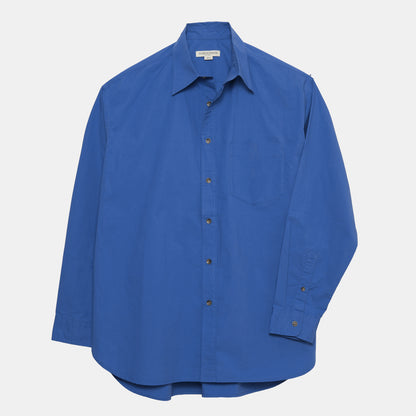 Japanese Typewriter Cotton Gardening Chemise in French Blue