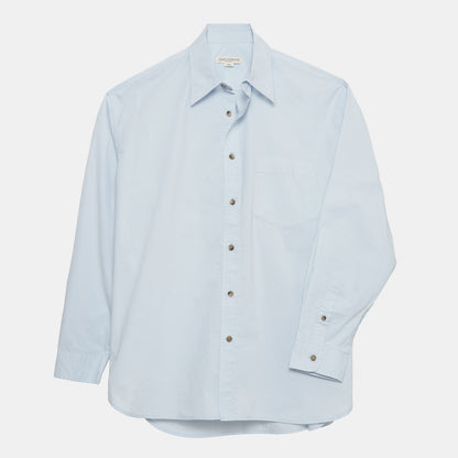 Japanese Typewriter Cotton Gardening Chemise in Oxford Blue