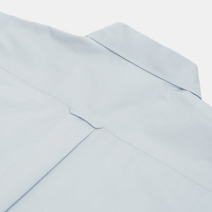 Japanese Typewriter Cotton Gardening Chemise in Oxford Blue