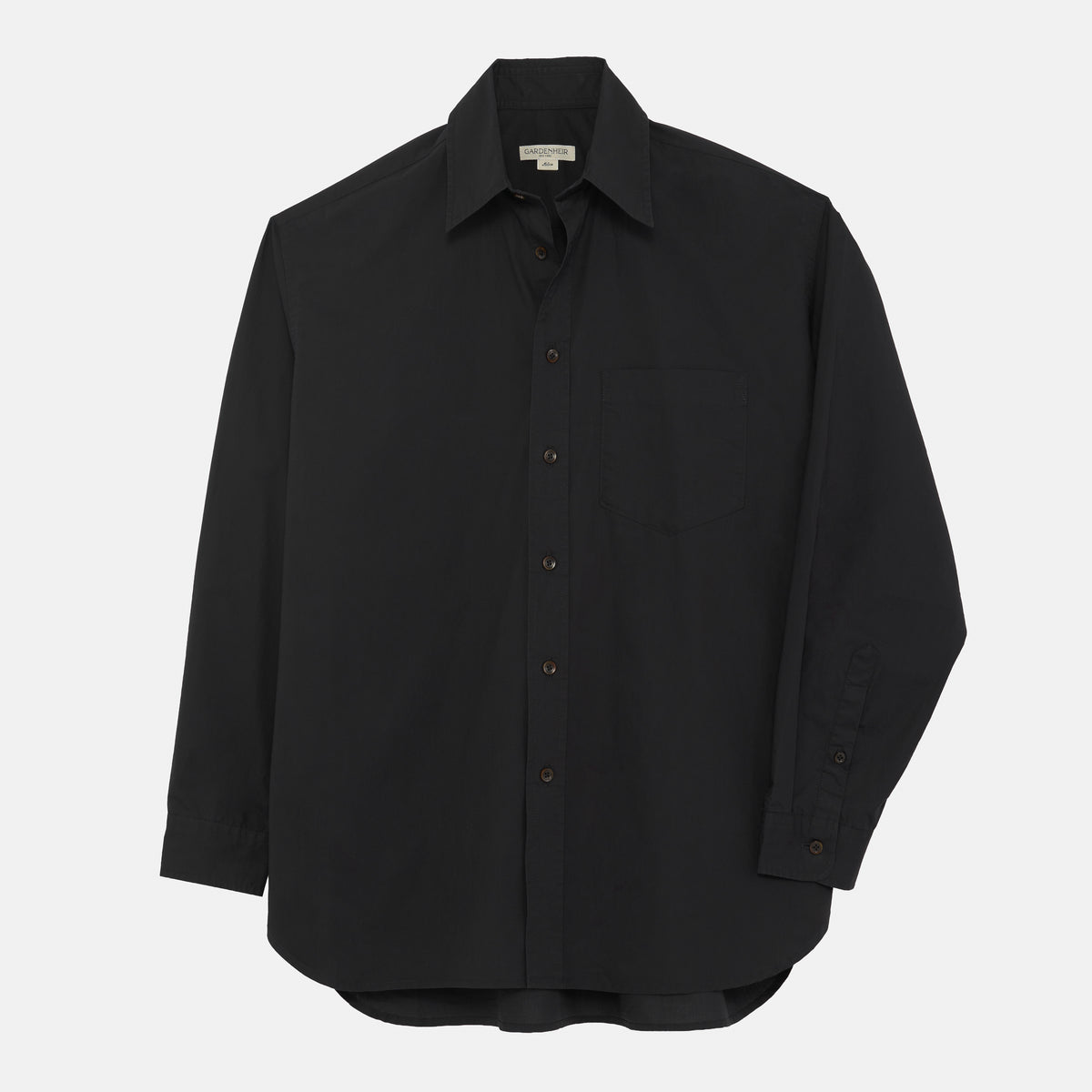 Japanese Typewriter Cotton Gardening Chemise in Black