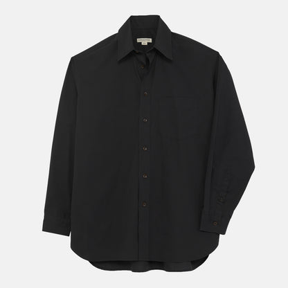 Japanese Typewriter Cotton Gardening Chemise in Black