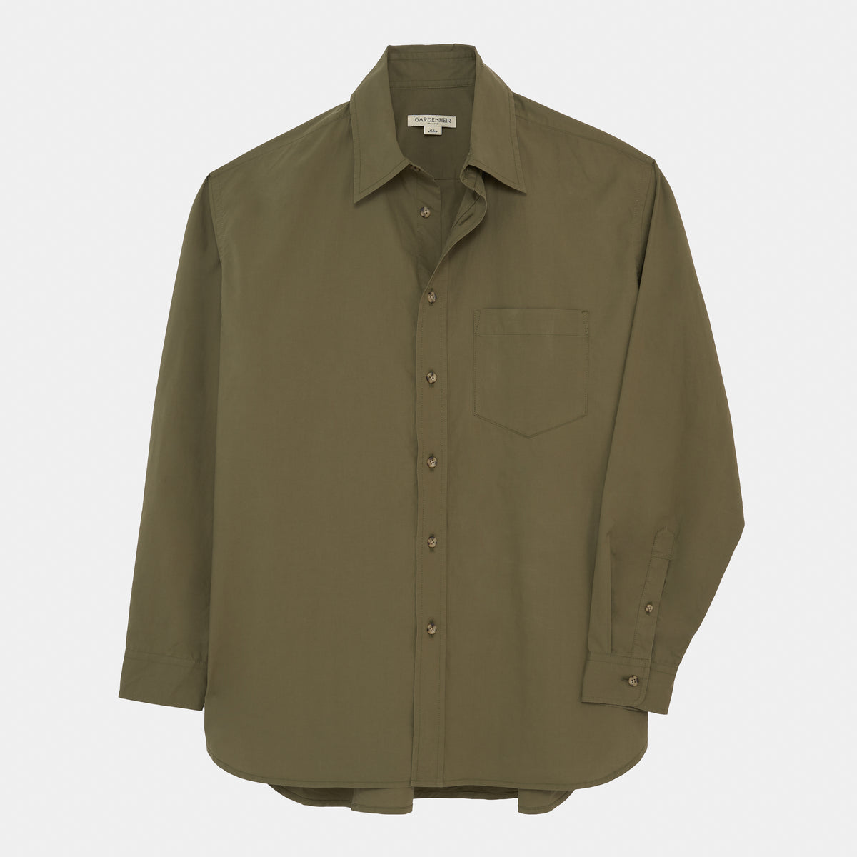 Japanese Typewriter Cotton Gardening Chemise in Moss