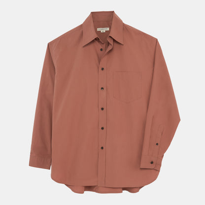 Japanese Typewriter Cotton Gardening Chemise in Redwood