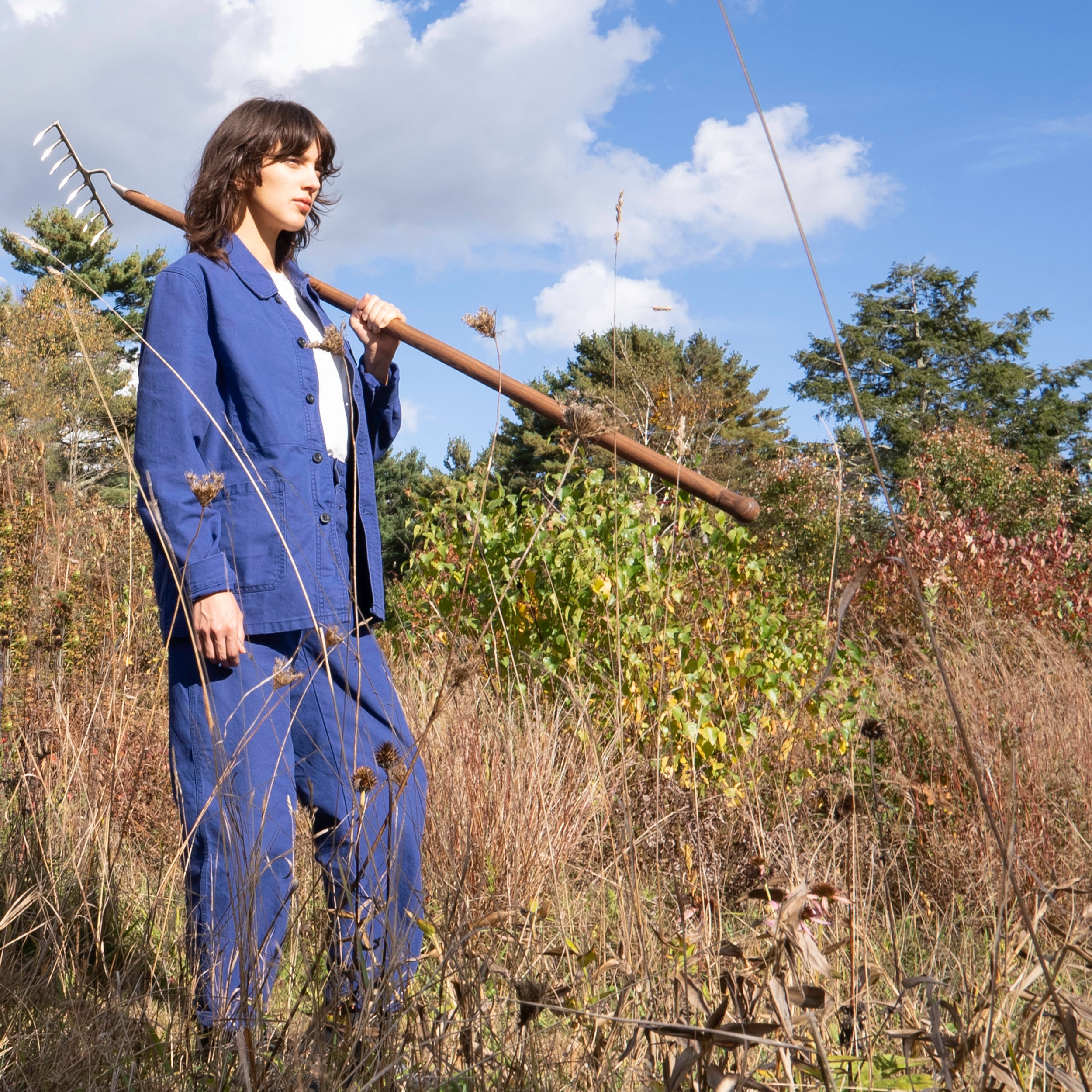 Le Laboureur x Gardenheir French Cotton Work Jacket in Stonewashed Nav