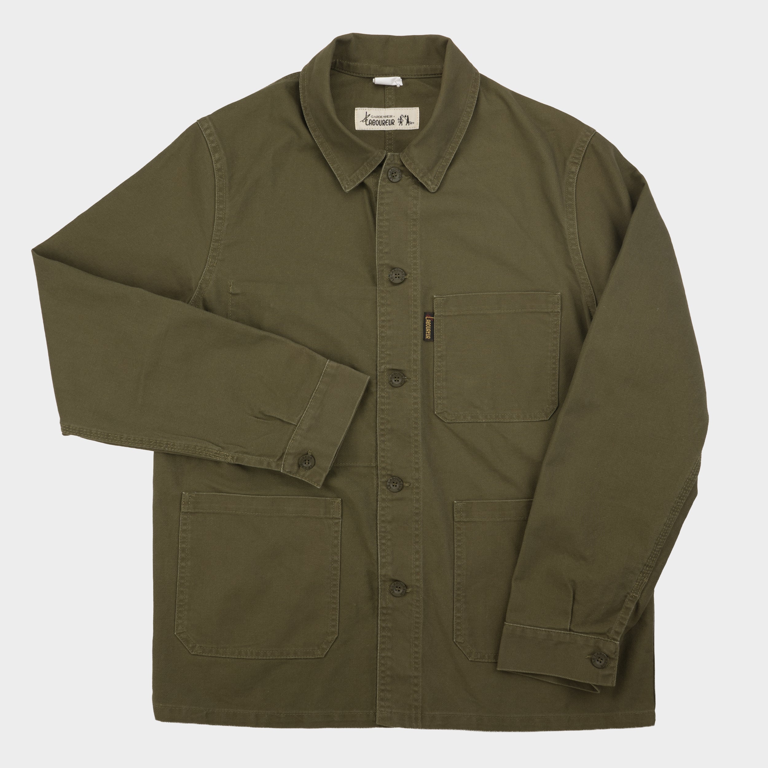 Le Laboureur x Gardenheir French Cotton Work Jacket in Stonewashed Olive