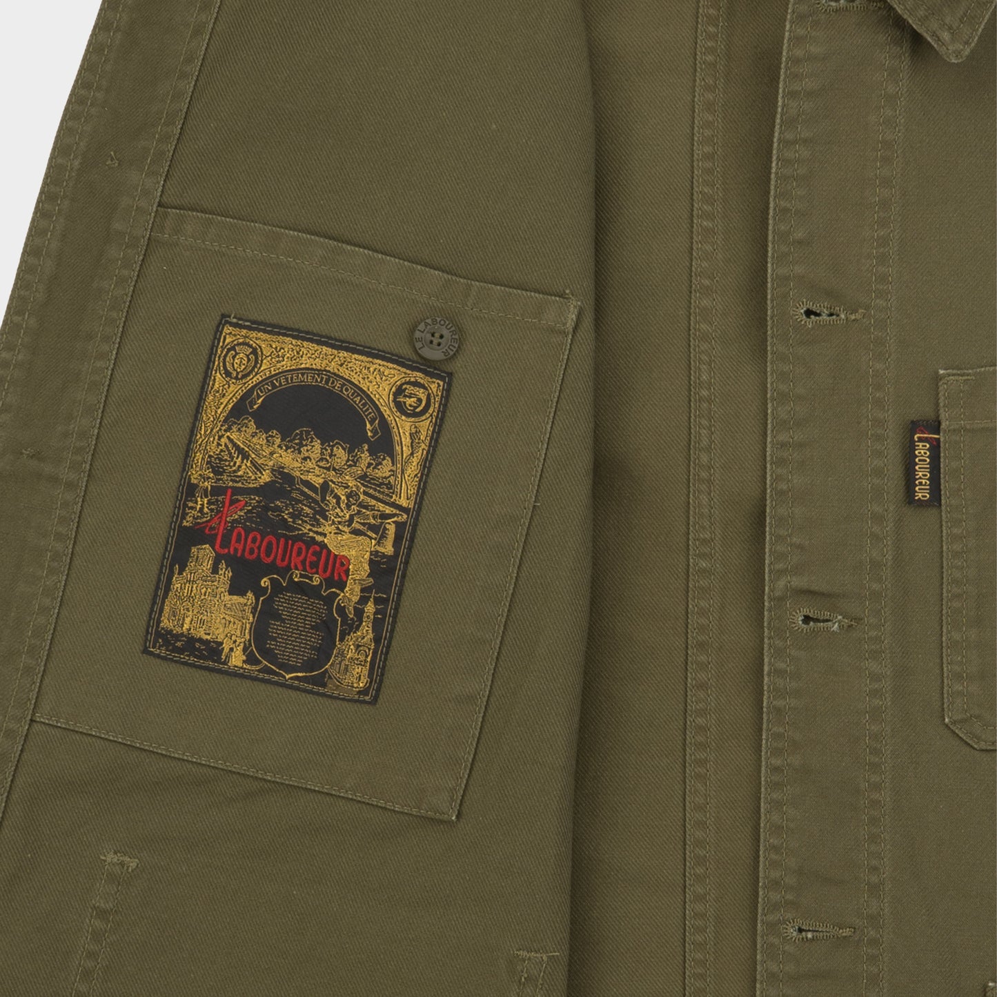 Le Laboureur x Gardenheir French Cotton Work Jacket in Stonewashed Olive