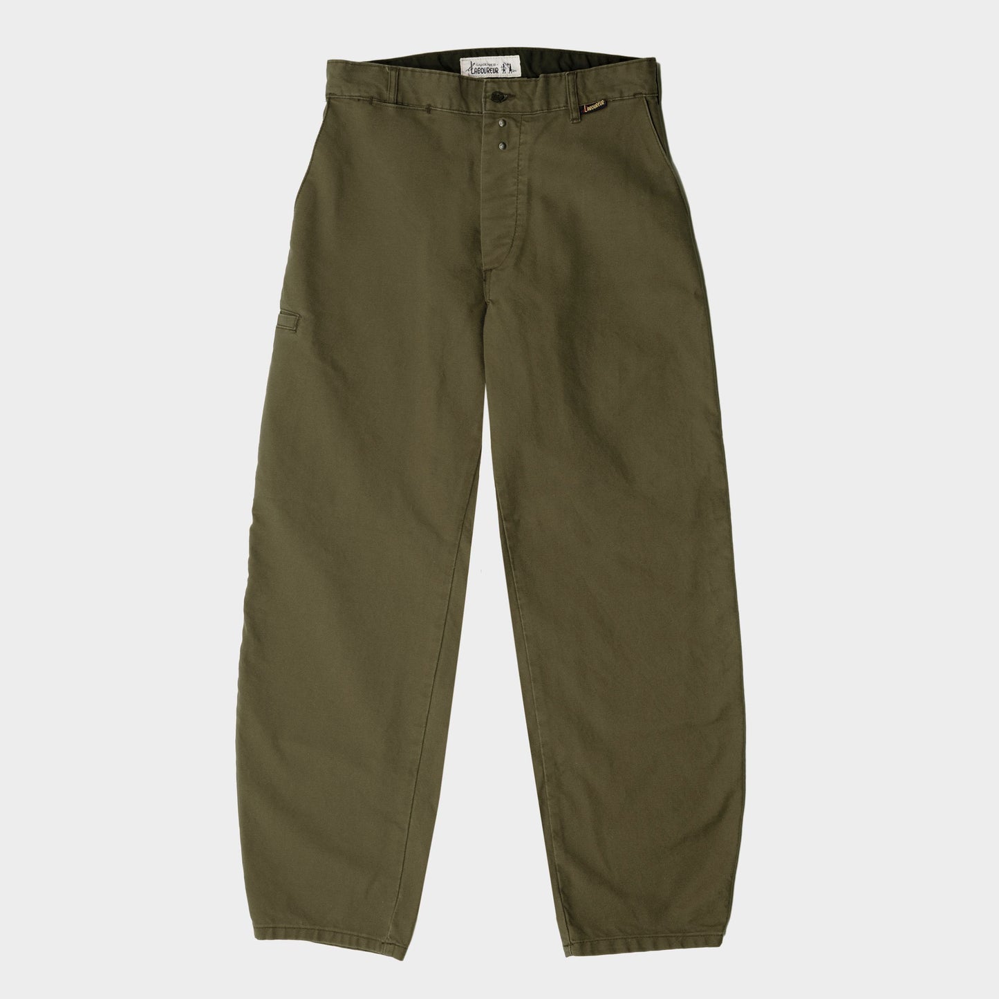 Le Laboureur x Gardenheir French Cotton Farm Pant in Stonewashed Olive