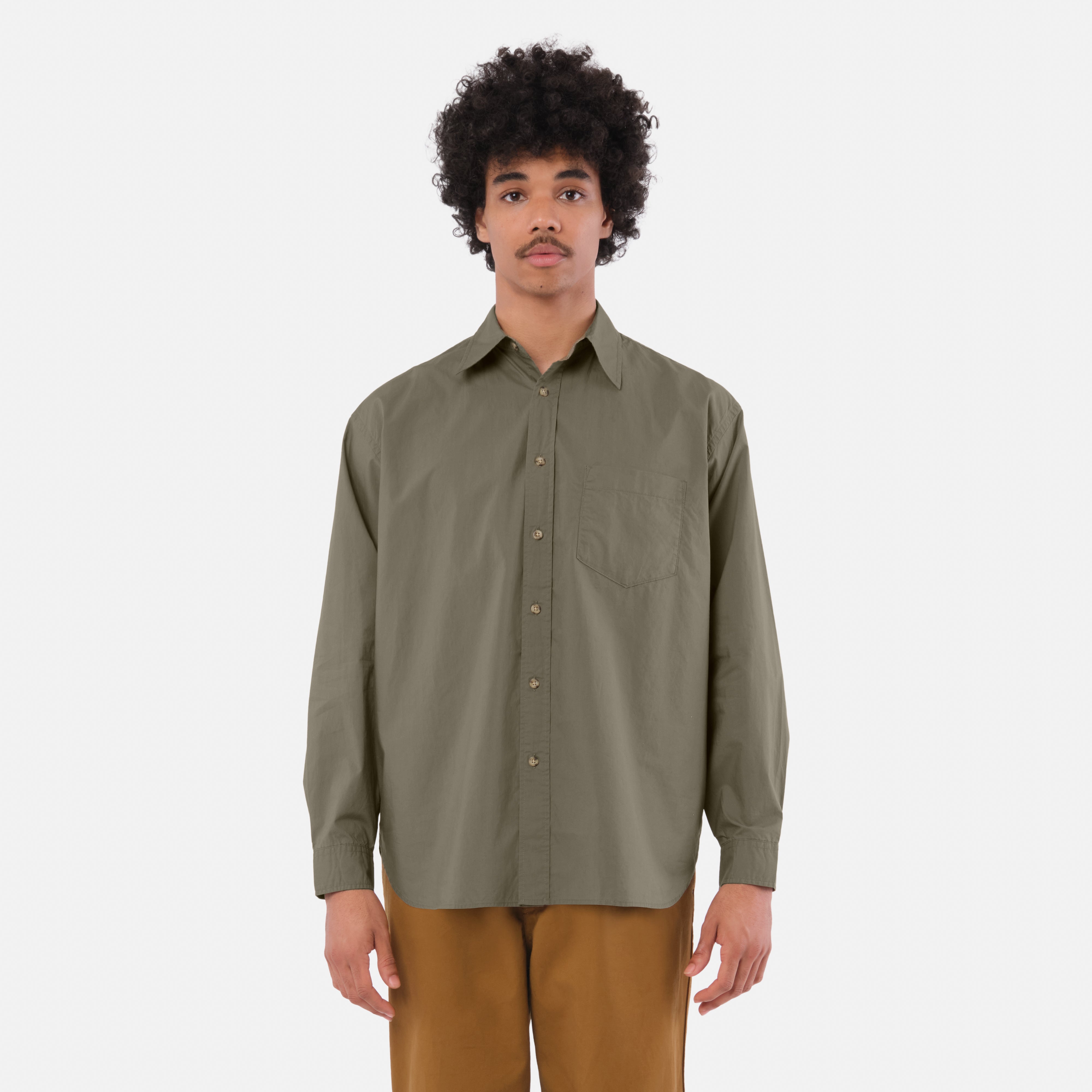 Japanese Typewriter Cotton Gardening Chemise in Moss – Gardenheir