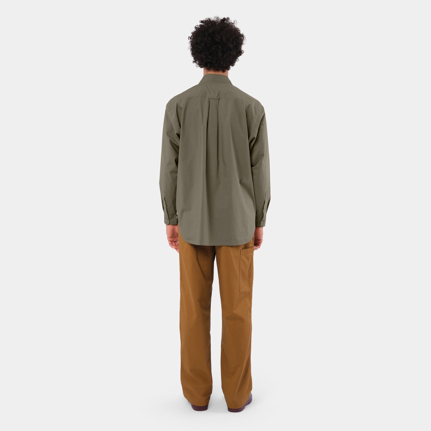 Japanese Typewriter Cotton Gardening Chemise in Moss