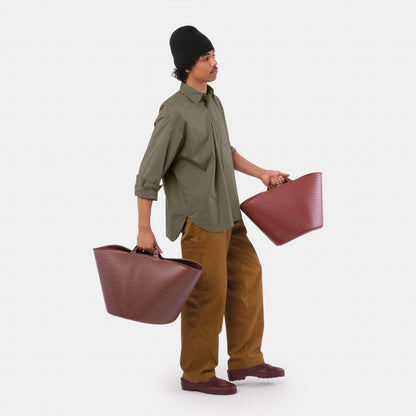 Japanese Typewriter Cotton Gardening Chemise in Moss