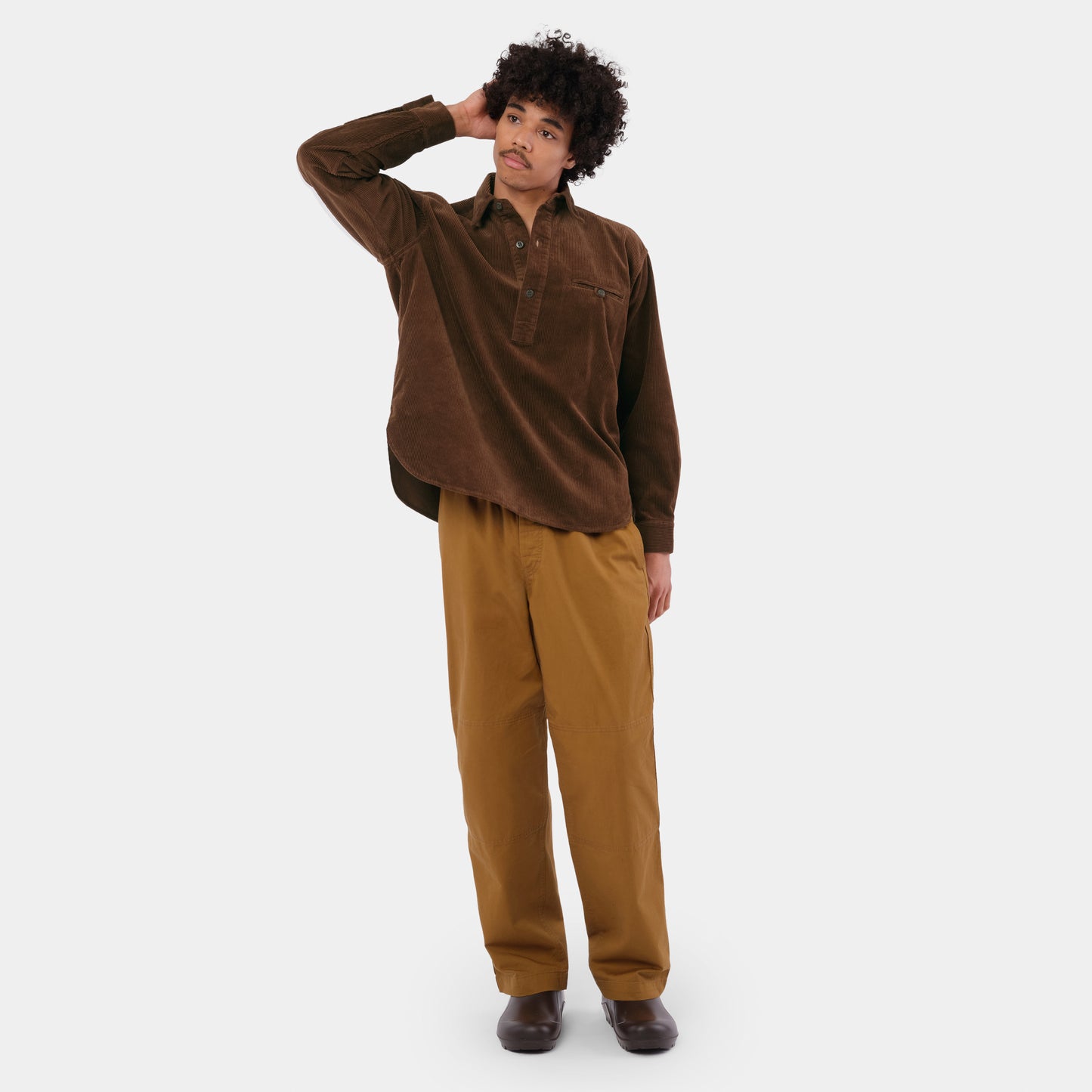 Japanese Cotton Corduroy Gardening Smock No. 2 in Walnut