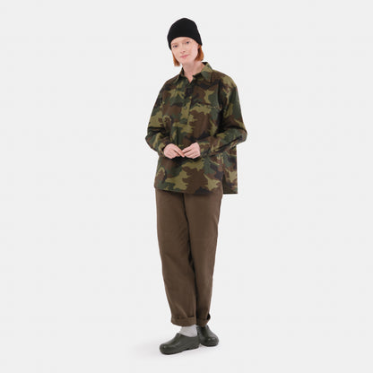 Japanese Cotton Twill Gardening Smock No. 2 in Classic Camo