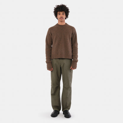 Merino Wool Ridge Knit Sweater with Thumb Holes