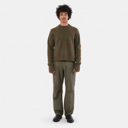 Merino Wool Ridge Knit Sweater with Thumb Holes