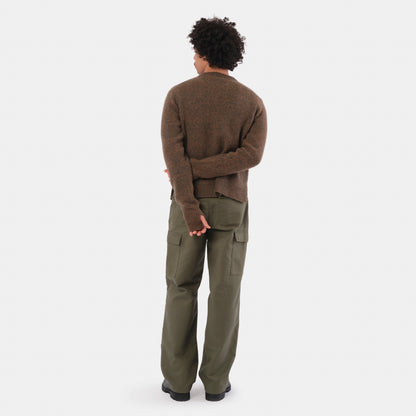 Merino Wool Ridge Knit Sweater with Thumb Holes