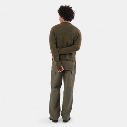 Merino Wool Ridge Knit Sweater with Thumb Holes