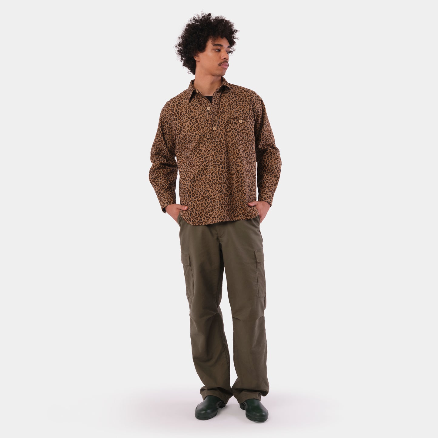 Japanese Cotton Twill Gardening Smock No. 2 in Fauna Camo