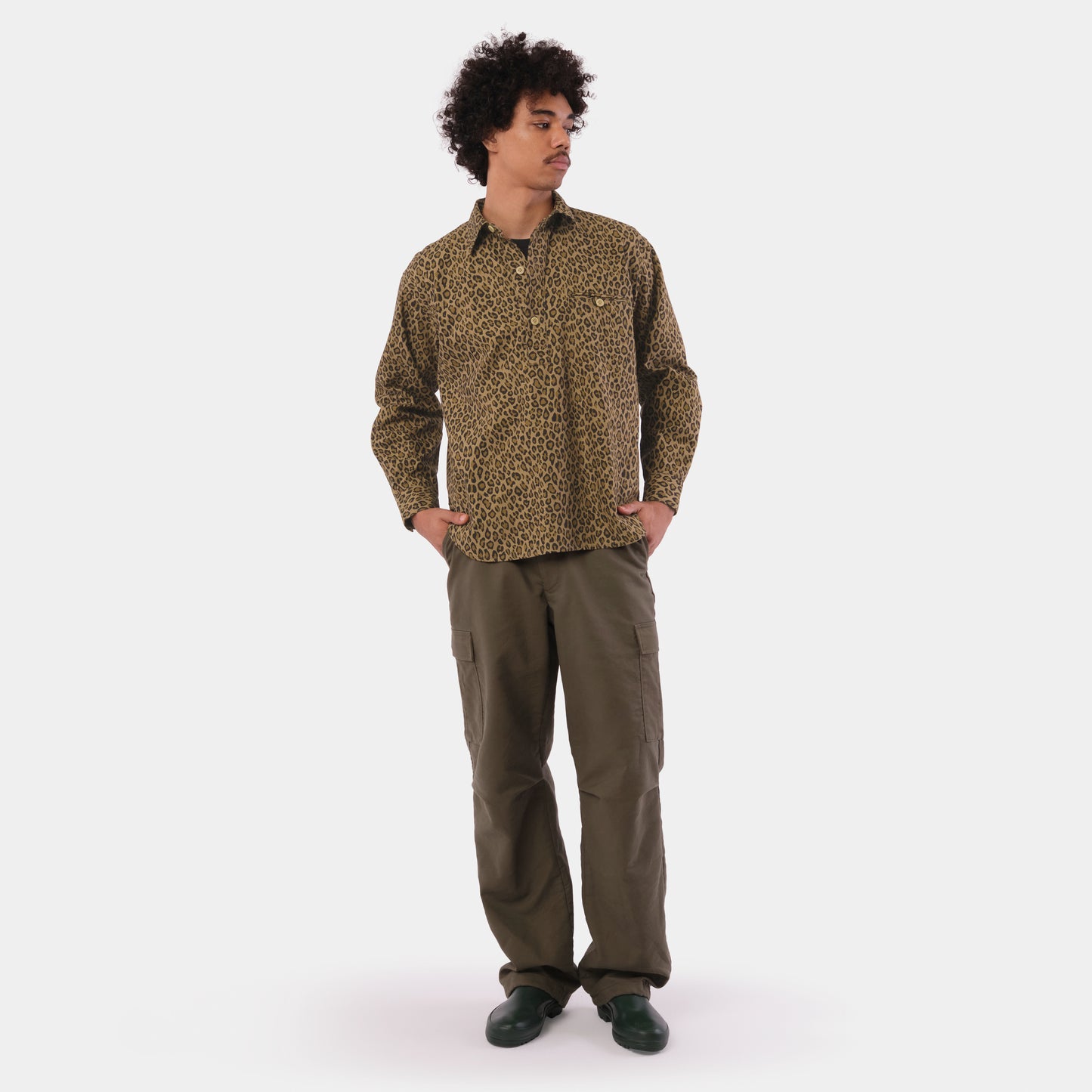 Japanese Cotton Twill Gardening Smock No. 2 in Fauna Camo