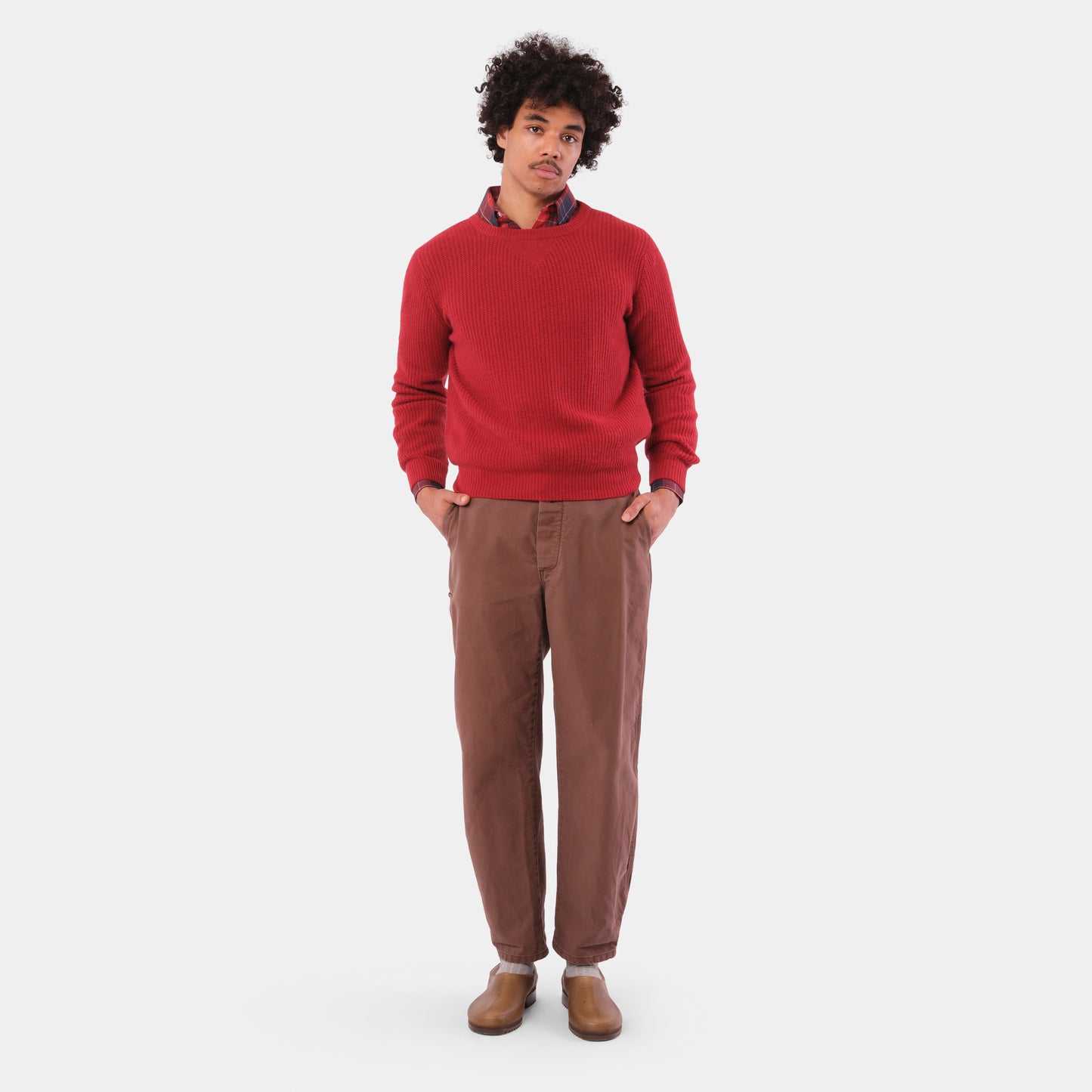 Himalayan Cashmere Shaker Stitch Crewneck Sweater