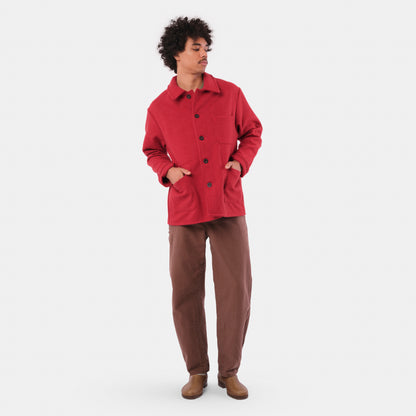 Le Laboureur French Wool Field Coat in Red
