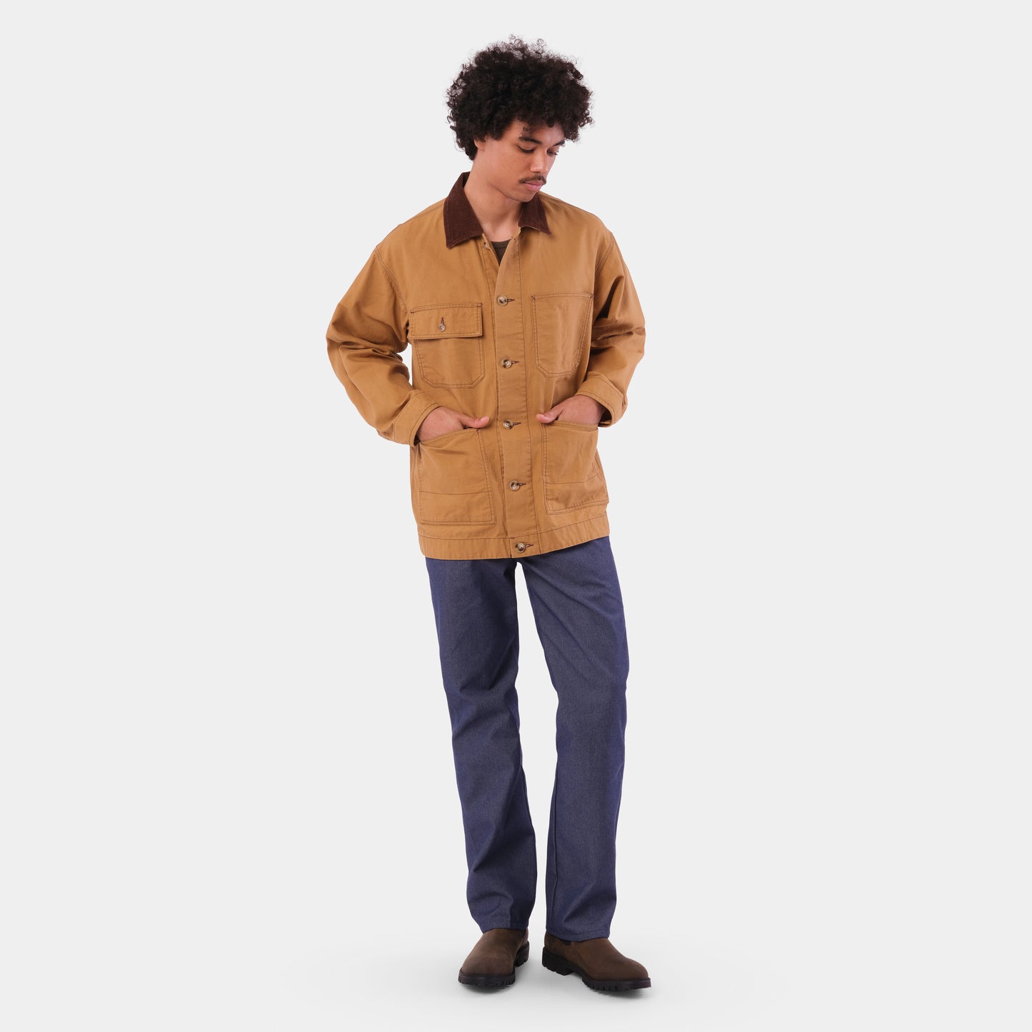 Waxed Cotton Canvas Barn Jacket in Hay