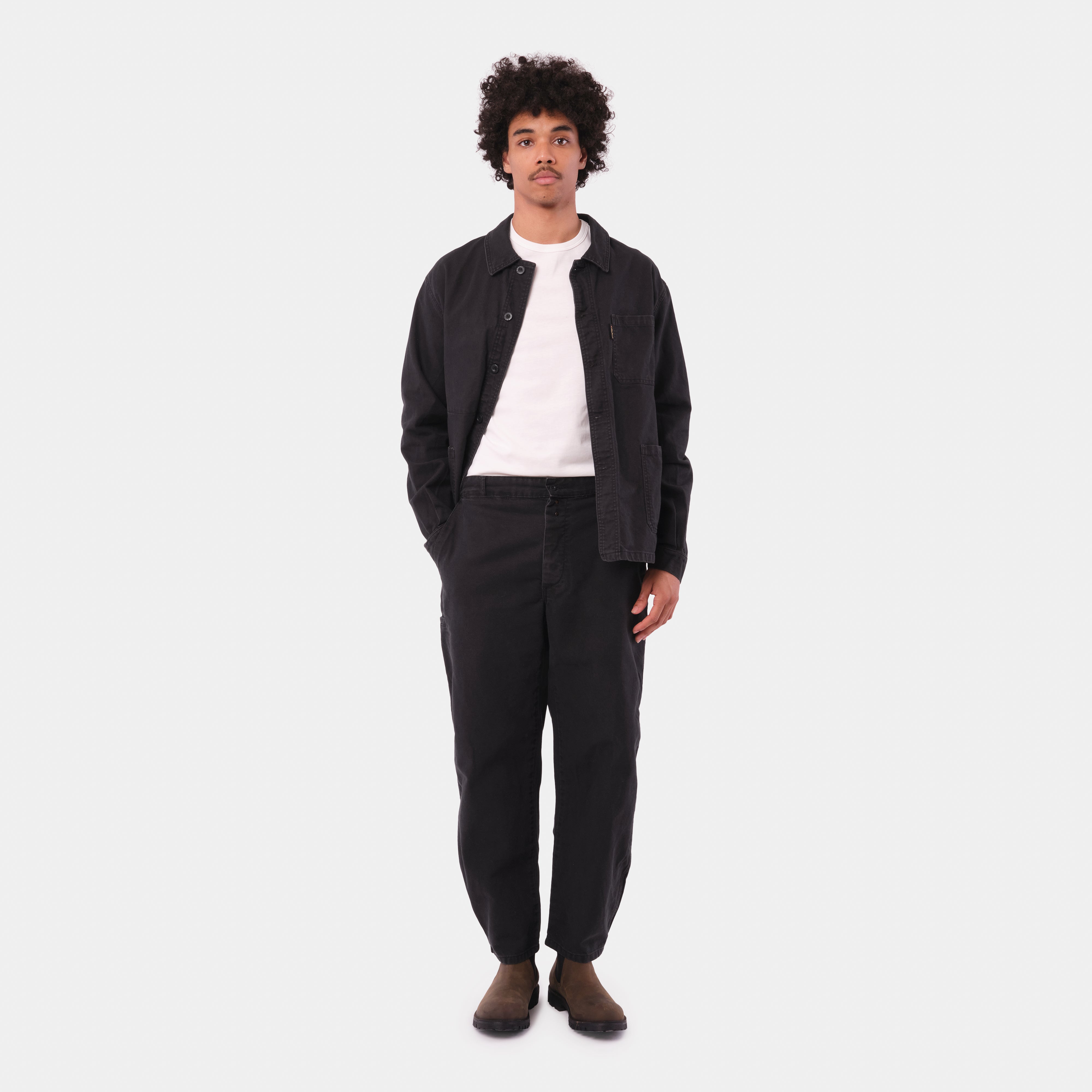 Le Laboureur x Gardenheir French Cotton Work Jacket in Stonewashed Bla