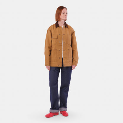 Waxed Cotton Canvas Barn Jacket in Hay