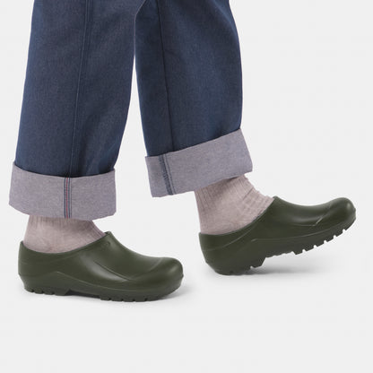 Italian Garden Clogs in Olive Green