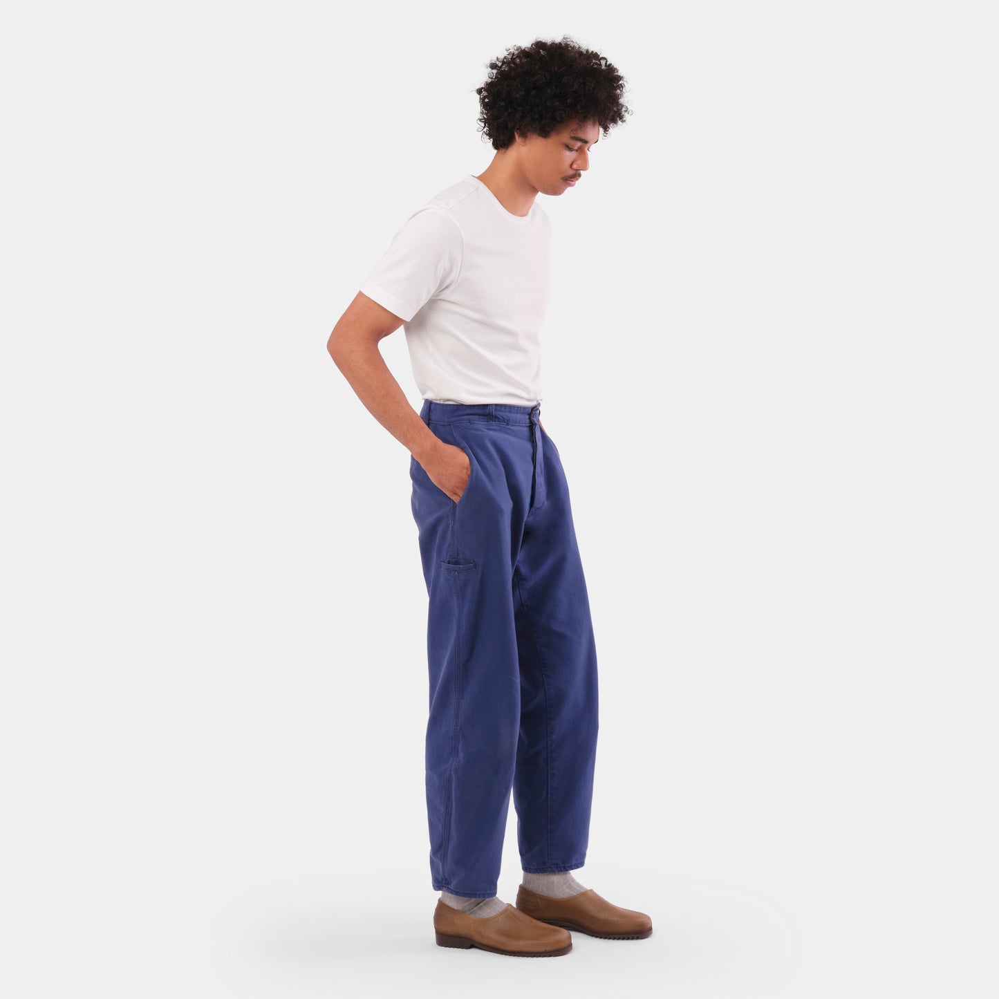 Le Laboureur x Gardenheir French Cotton Farm Pant in Stonewashed Navy