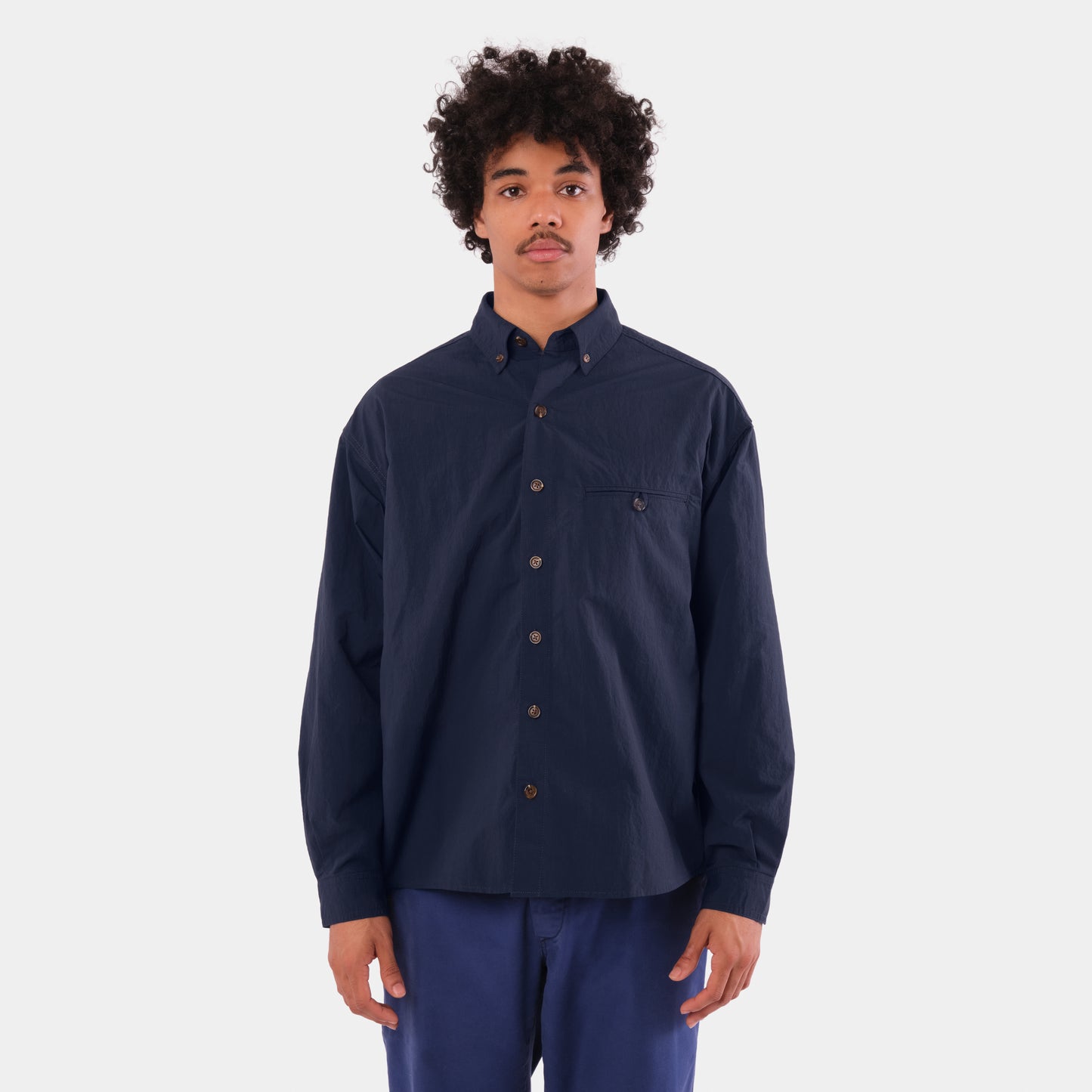 Recycled Nylon Breezer Shirt in Navy Blue