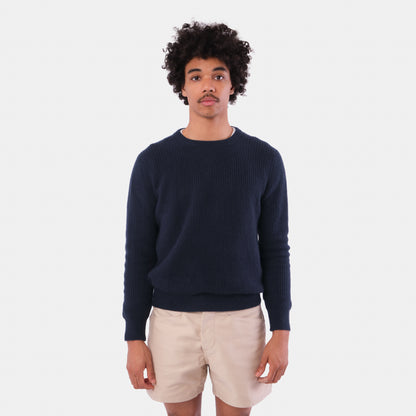 Himalayan Cashmere Shaker Stitch Crewneck Sweater