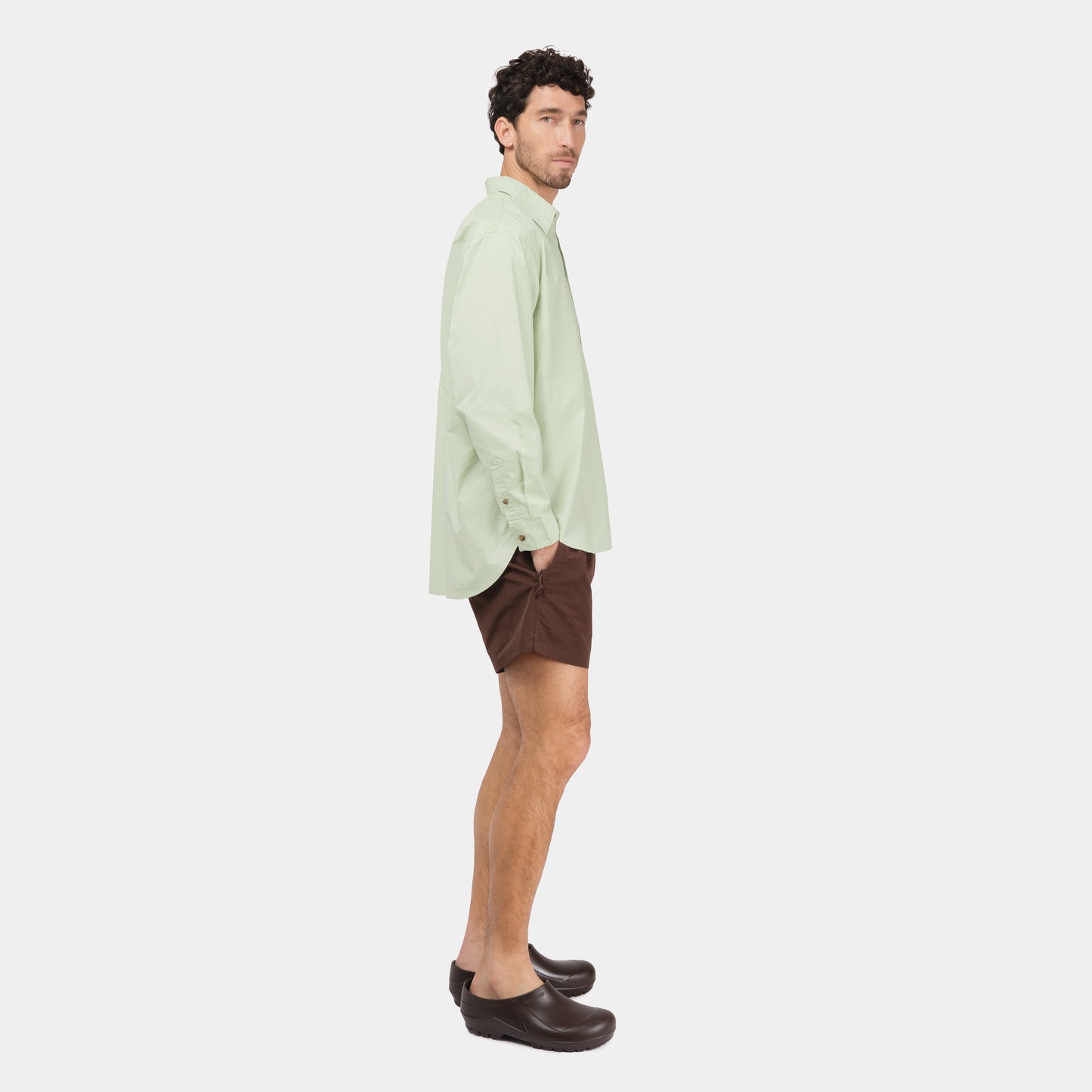 Japanese Typewriter Cotton Gardening Chemise in Celery
