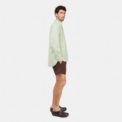 Japanese Typewriter Cotton Gardening Chemise in Celery