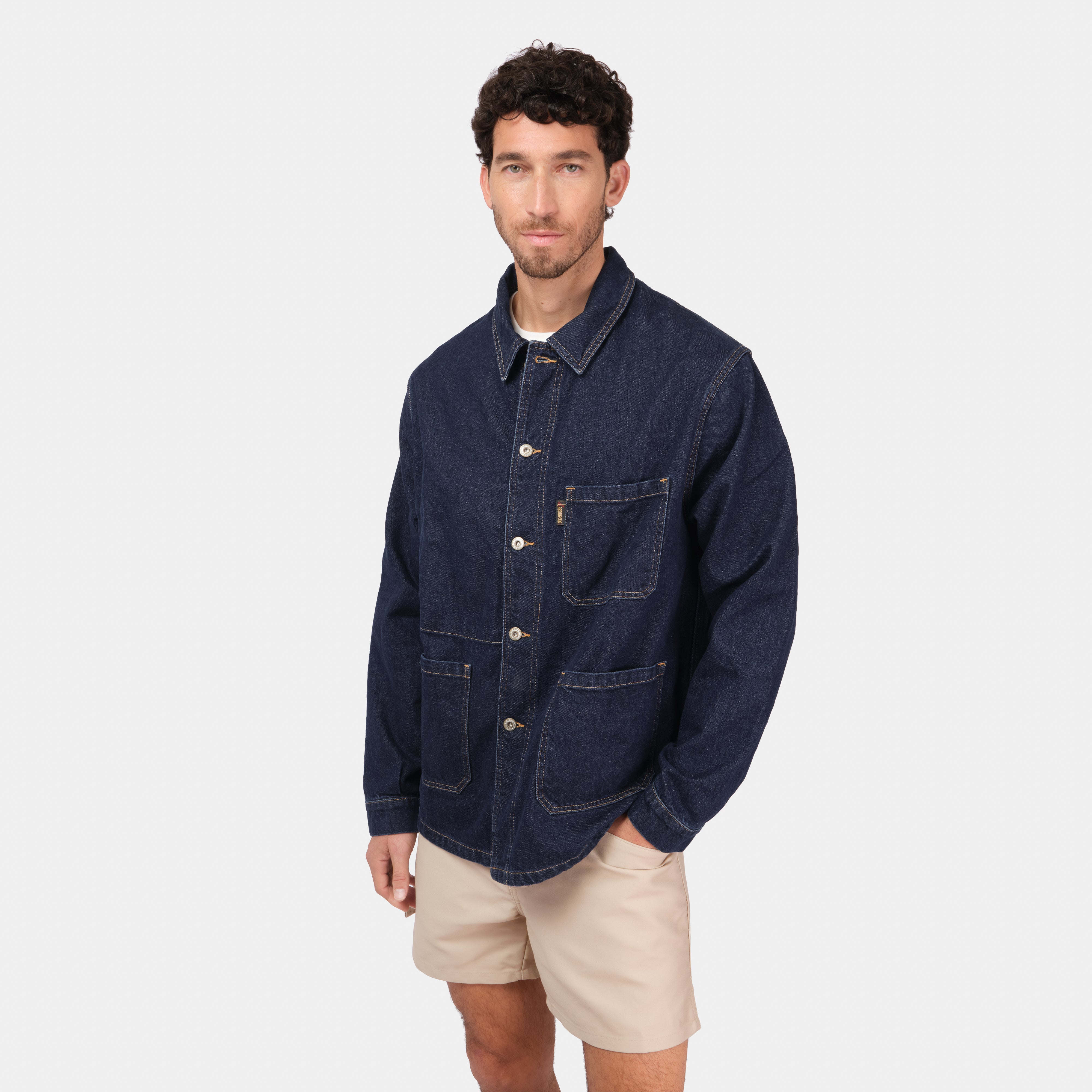 Le Laboureur x Gardenheir Stonewashed Work Jacket in Dark Denim