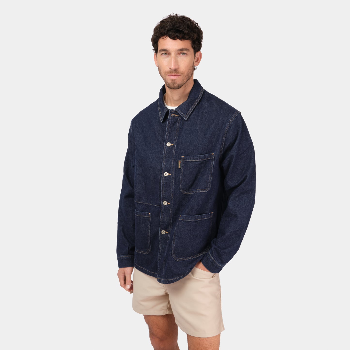 Le Laboureur x Gardenheir Stonewashed Work Jacket in Dark Denim
