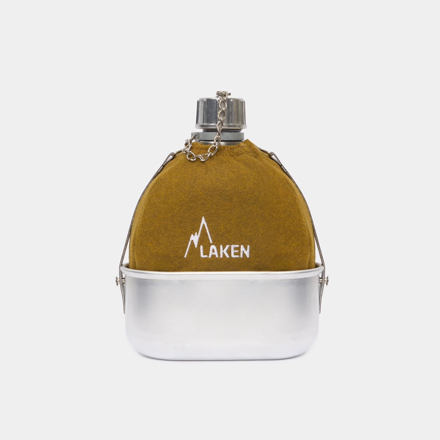 Spanish Metal Canteen with Felt Cover and Pot