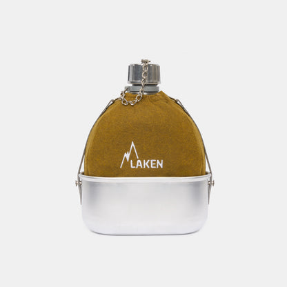 Spanish Metal Canteen with Felt Cover and Pot