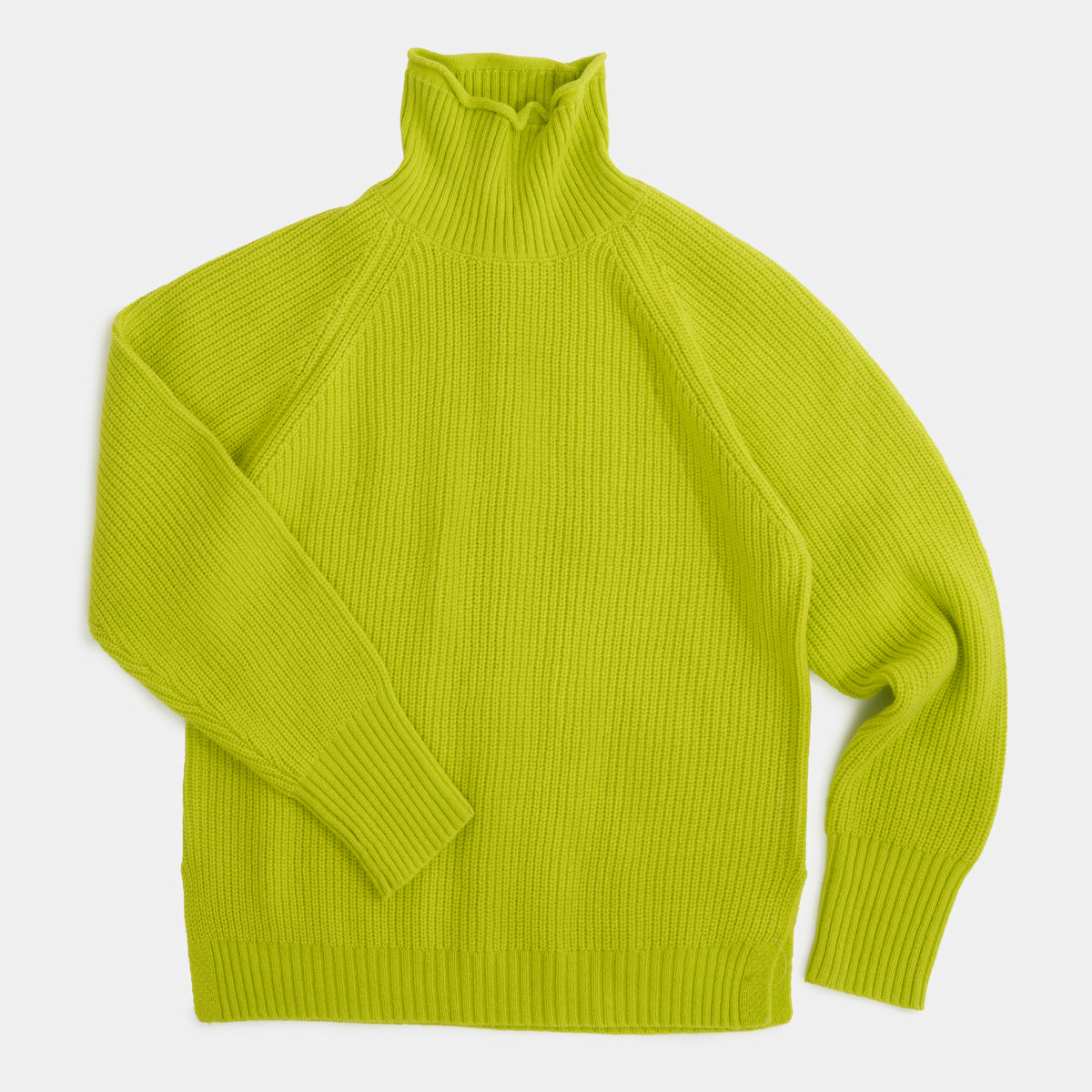Merino Wool Funnel Neck Sweater in Firefly