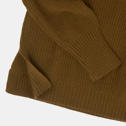 Merino Wool Funnel Neck Sweater in Scout