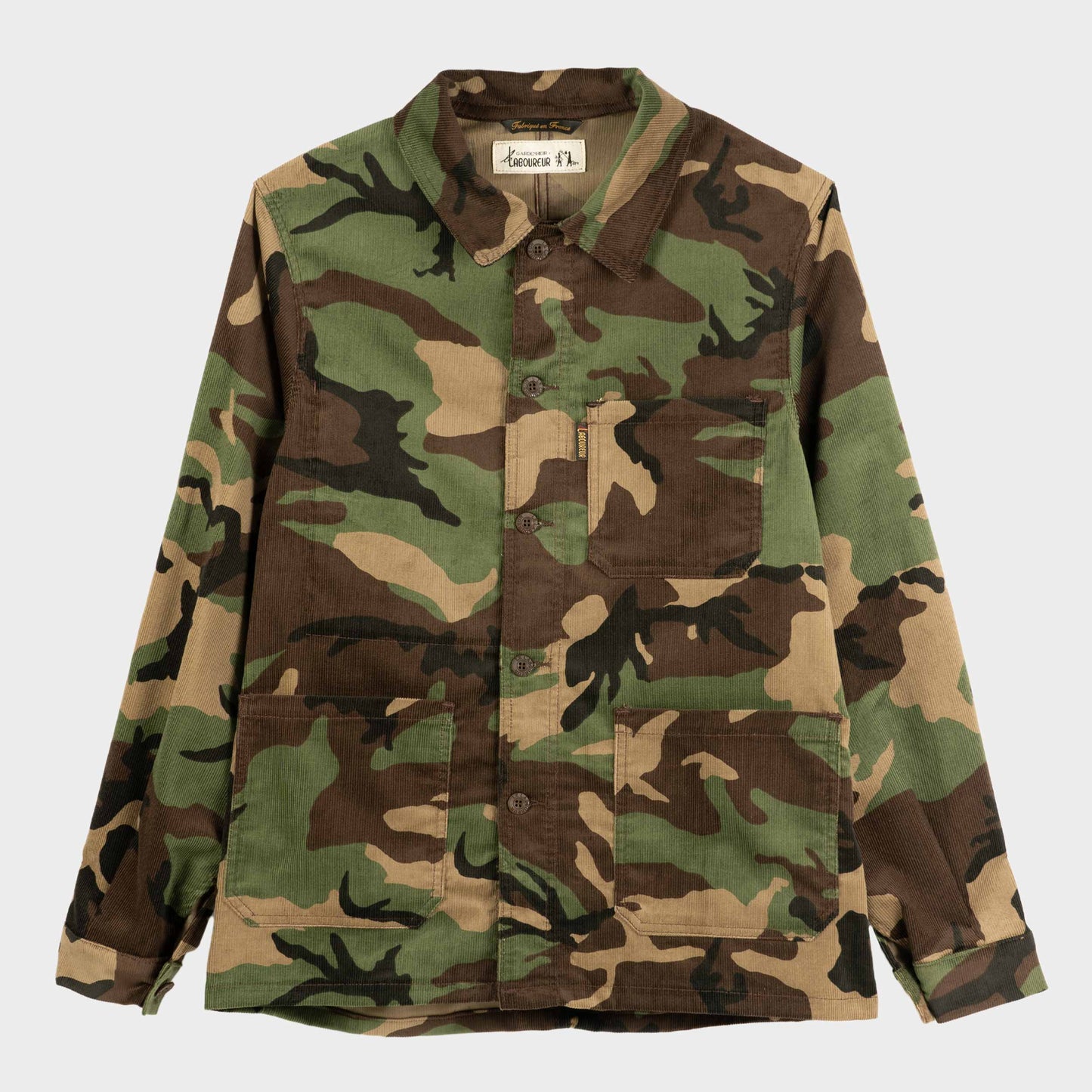 Le Laboureur X Gardenheir Fine Corduroy Work Jacket in Camouflage