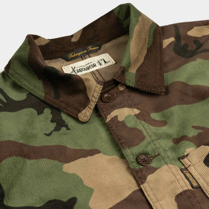 Le Laboureur X Gardenheir Fine Corduroy Work Jacket in Camouflage