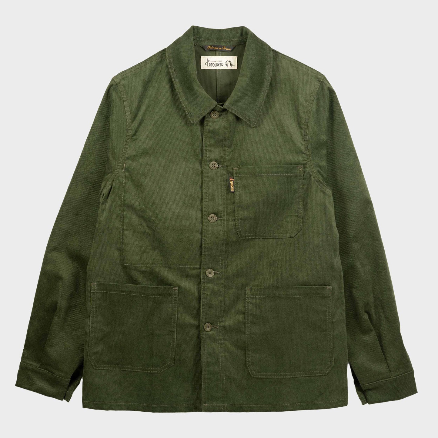 Le Laboureur X Gardenheir Fine Corduroy Work Jacket in Evergreen