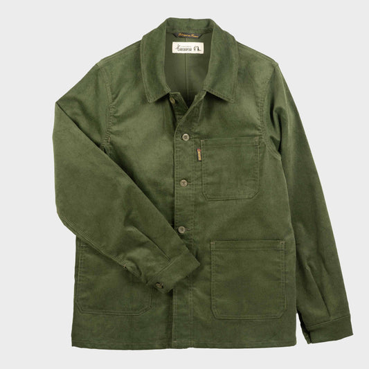 Le Laboureur X Gardenheir Fine Corduroy Work Jacket in Evergreen