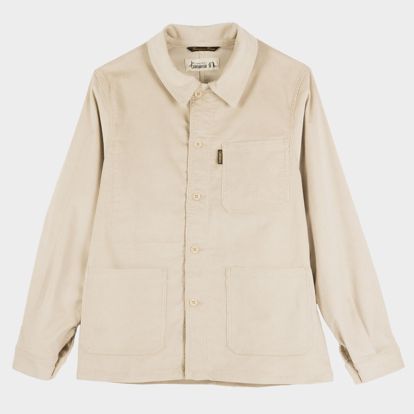 Le Laboureur X Gardenheir Fine Corduroy Work Jacket in Salt