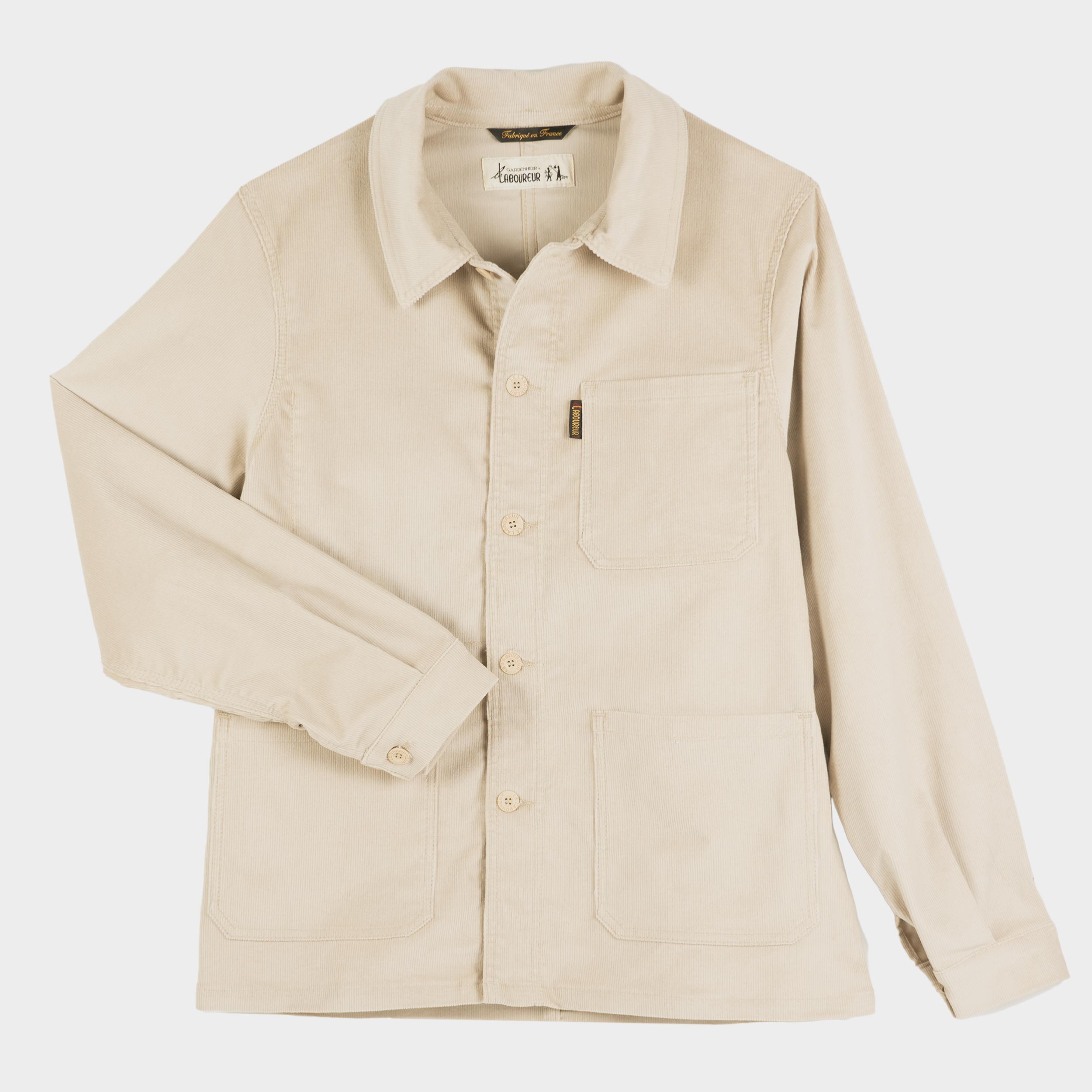 Le Laboureur X Gardenheir Fine Corduroy Work Jacket in Salt