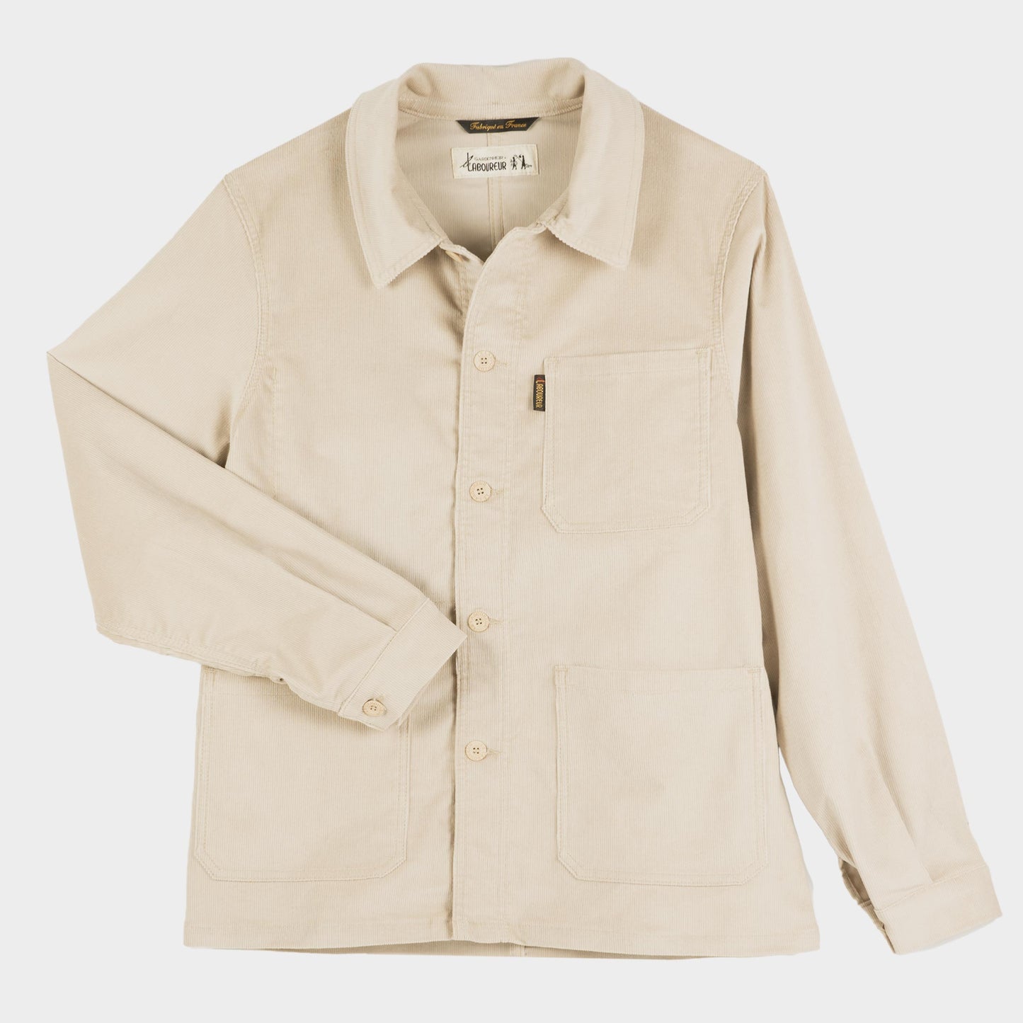 Le Laboureur X Gardenheir Fine Corduroy Work Jacket in Salt